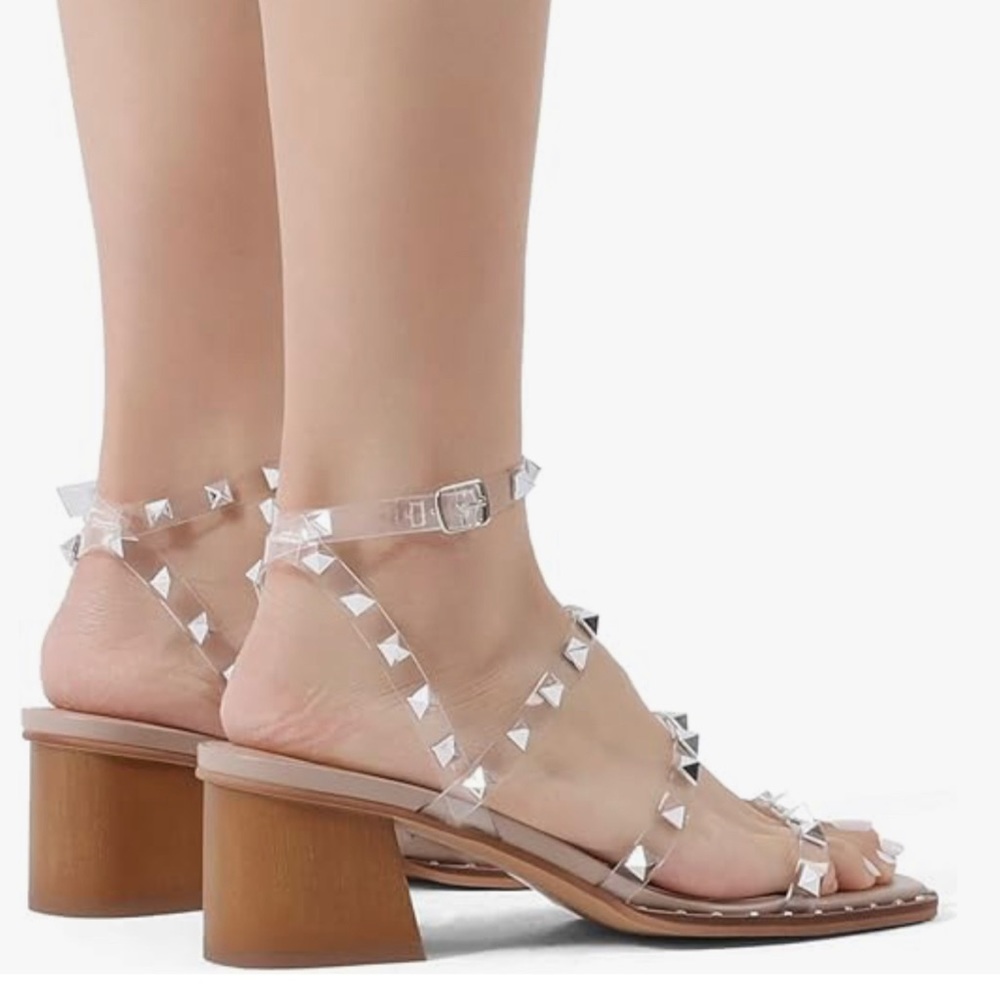 Steve Madden clear studded sandals